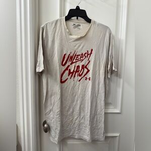 Under Armour Cream Tee with Red Graphic